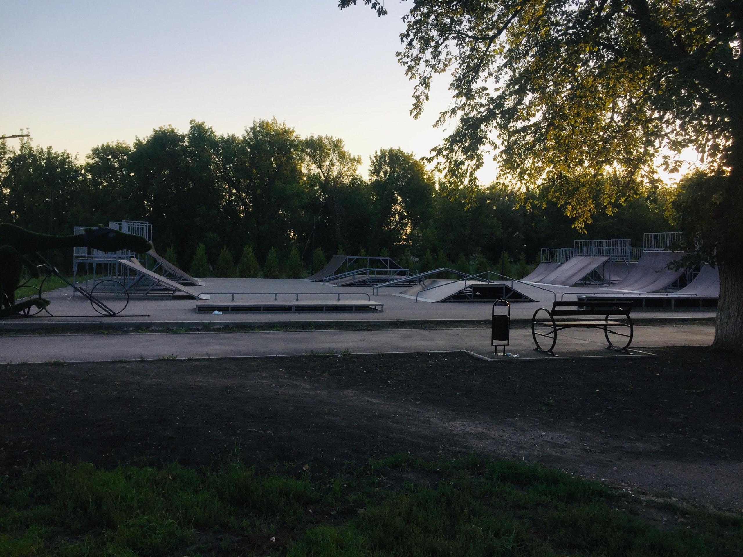 Скейт-площадка в парке по ул. Гагарина.